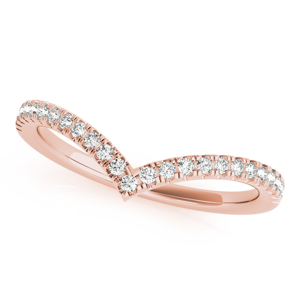 Diamond Chevron Half Eternity Ring in Gold & Platinum