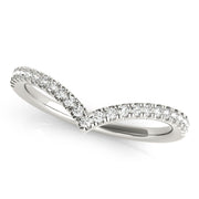 Diamond Chevron Half Eternity Ring in Gold & Platinum