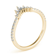 Round & Marquise Diamond Half Eternity Ring in Gold & Platinum