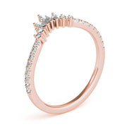 Round & Marquise Diamond Half Eternity Ring in Gold & Platinum