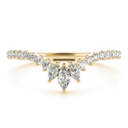 Round & Marquise Diamond Half Eternity Ring in Gold & Platinum