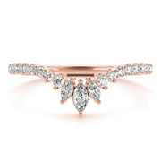 Round & Marquise Diamond Half Eternity Ring in Gold & Platinum