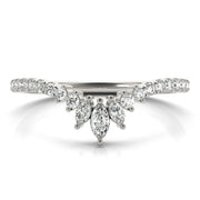 Round & Marquise Diamond Half Eternity Ring in Gold & Platinum