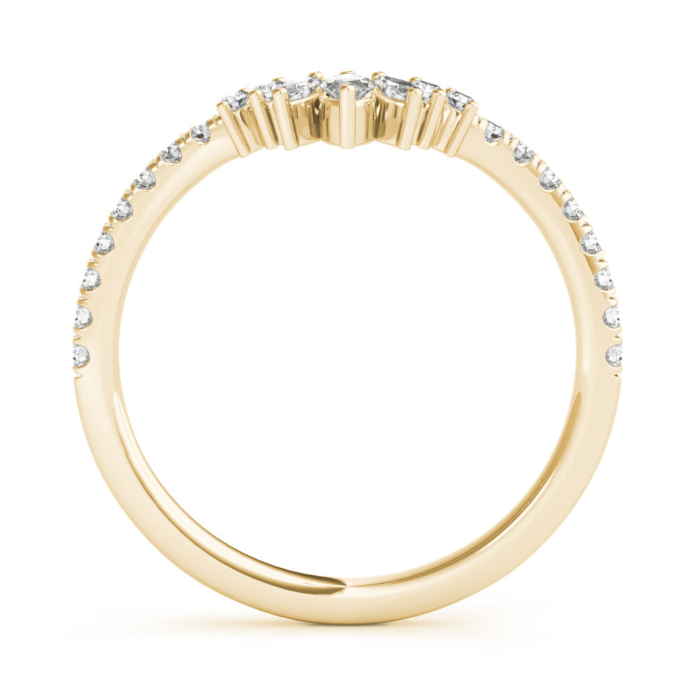 Round & Marquise Diamond Half Eternity Ring in Gold & Platinum