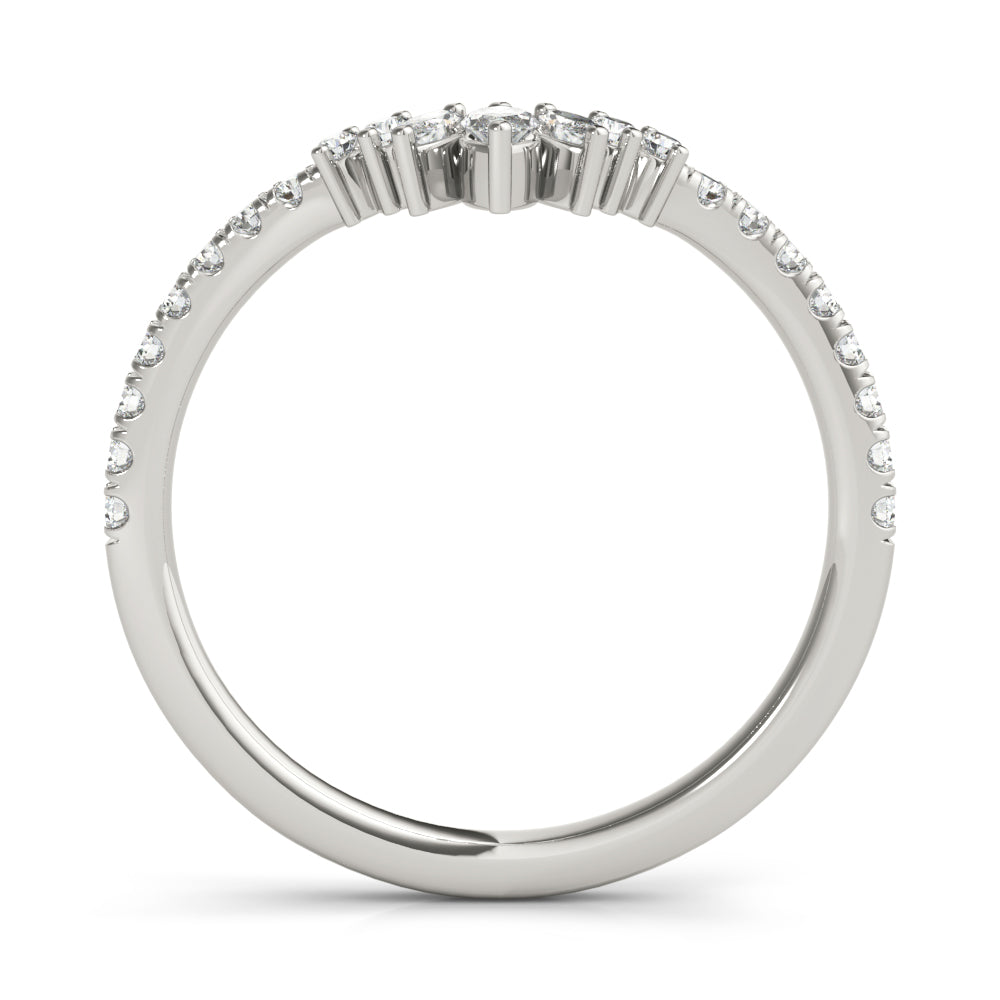 Round & Marquise Diamond Half Eternity Ring in Gold & Platinum