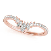 Round & Marquise Diamond Half Eternity Ring in Gold & Platinum