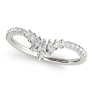Round & Marquise Diamond Half Eternity Ring in Gold & Platinum