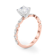 Brilliant Sidestone Marquise Diamond Engagement Ring in 10K/14K gold and platinum with certified lab-grown or natural diamonds
