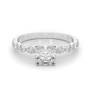 Brilliant Sidestone Marquise Diamond Engagement Ring in 10K/14K gold and platinum with certified lab-grown or natural diamonds