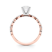 Brilliant Sidestone Marquise Diamond Engagement Ring in 10K/14K gold and platinum with certified lab-grown or natural diamonds