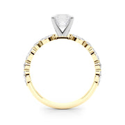 Brilliant Sidestone Marquise Diamond Engagement Ring in 10K/14K gold and platinum with certified lab-grown or natural diamonds