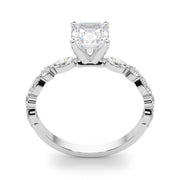 Brilliant Sidestone Marquise Diamond Engagement Ring in 10K/14K gold and platinum with certified lab-grown or natural diamonds
