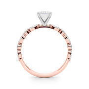 Brilliant Sidestone Marquise Diamond Engagement Ring in 10K/14K gold and platinum with certified lab-grown or natural diamonds