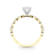 Brilliant Sidestone Marquise Diamond Engagement Ring in 10K/14K gold and platinum with certified lab-grown or natural diamonds