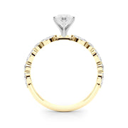 Brilliant Sidestone Marquise Diamond Engagement Ring in 10K/14K gold and platinum with certified lab-grown or natural diamonds
