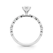 Brilliant Sidestone Marquise Diamond Engagement Ring in 10K/14K gold and platinum with certified lab-grown or natural diamonds