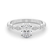 Brilliant Sidestone Marquise Diamond Engagement Ring in 10K/14K gold and platinum with certified lab-grown or natural diamonds
