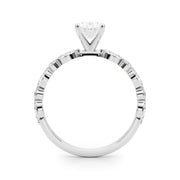Brilliant Sidestone Marquise Diamond Engagement Ring in 10K/14K gold and platinum with certified lab-grown or natural diamonds