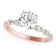 Majestic Sidestone Marquise Diamond Engagement Ring in 10K/14K gold and platinum with certified lab-grown or natural diamonds