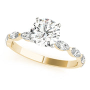 Majestic Sidestone Marquise Diamond Engagement Ring in 10K/14K gold and platinum with certified lab-grown or natural diamonds