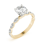 Majestic Sidestone Marquise Diamond Engagement Ring in 10K/14K gold and platinum with certified lab-grown or natural diamonds