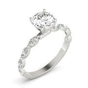 Majestic Sidestone Marquise Diamond Engagement Ring in 10K/14K gold and platinum with certified lab-grown or natural diamonds