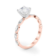 Majestic Sidestone Marquise Diamond Engagement Ring in 10K/14K gold and platinum with certified lab-grown or natural diamonds