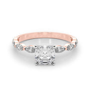 Majestic Sidestone Marquise Diamond Engagement Ring in 10K/14K gold and platinum with certified lab-grown or natural diamonds