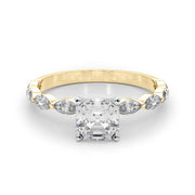 Majestic Sidestone Marquise Diamond Engagement Ring in 10K/14K gold and platinum with certified lab-grown or natural diamonds