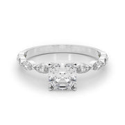 Majestic Sidestone Marquise Diamond Engagement Ring in 10K/14K gold and platinum with certified lab-grown or natural diamonds