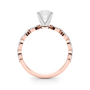 Majestic Sidestone Marquise Diamond Engagement Ring in 10K/14K gold and platinum with certified lab-grown or natural diamonds