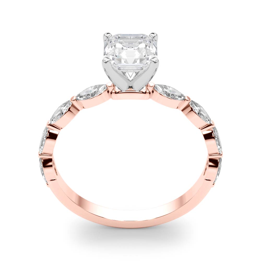 Majestic Sidestone Marquise Diamond Engagement Ring in 10K/14K gold and platinum with certified lab-grown or natural diamonds