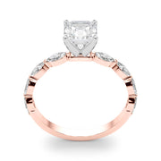 Majestic Sidestone Marquise Diamond Engagement Ring in 10K/14K gold and platinum with certified lab-grown or natural diamonds