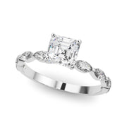 Majestic Sidestone Marquise Diamond Engagement Ring in 10K/14K gold and platinum with certified lab-grown or natural diamonds