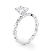 Majestic Sidestone Marquise Diamond Engagement Ring in 10K/14K gold and platinum with certified lab-grown or natural diamonds