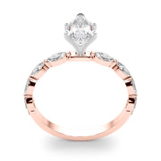 Majestic Sidestone Marquise Diamond Engagement Ring in 10K/14K gold and platinum with certified lab-grown or natural diamonds