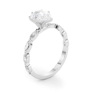 Majestic Sidestone Marquise Diamond Engagement Ring in 10K/14K gold and platinum with certified lab-grown or natural diamonds