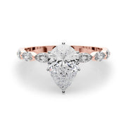 Majestic Sidestone Marquise Diamond Engagement Ring in 10K/14K gold and platinum with certified lab-grown or natural diamonds