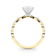 Majestic Sidestone Marquise Diamond Engagement Ring in 10K/14K gold and platinum with certified lab-grown or natural diamonds