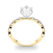 Majestic Sidestone Marquise Diamond Engagement Ring in 10K/14K gold and platinum with certified lab-grown or natural diamonds