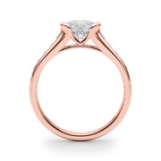 Vintage-Inspired Center Round Diamond Engagement Ring in 10K/14K gold and platinum with certified lab-grown or natural diamonds