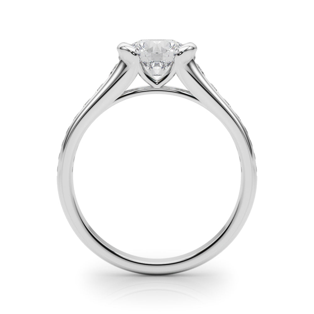 Vintage-Inspired Center Round Diamond Engagement Ring in 10K/14K gold and platinum with certified lab-grown or natural diamonds