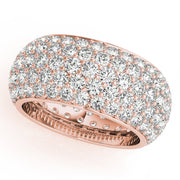 5 Row Full Eternity Ring in Gold & Platinum