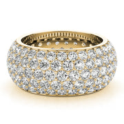 5 Row Full Eternity Ring in Gold & Platinum