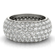 5 Row Full Eternity Ring in Gold & Platinum