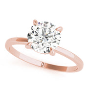 Sculpted Sidestone Round Diamond Engagement Ring in 10K/14K gold and platinum with certified lab-grown or natural diamonds