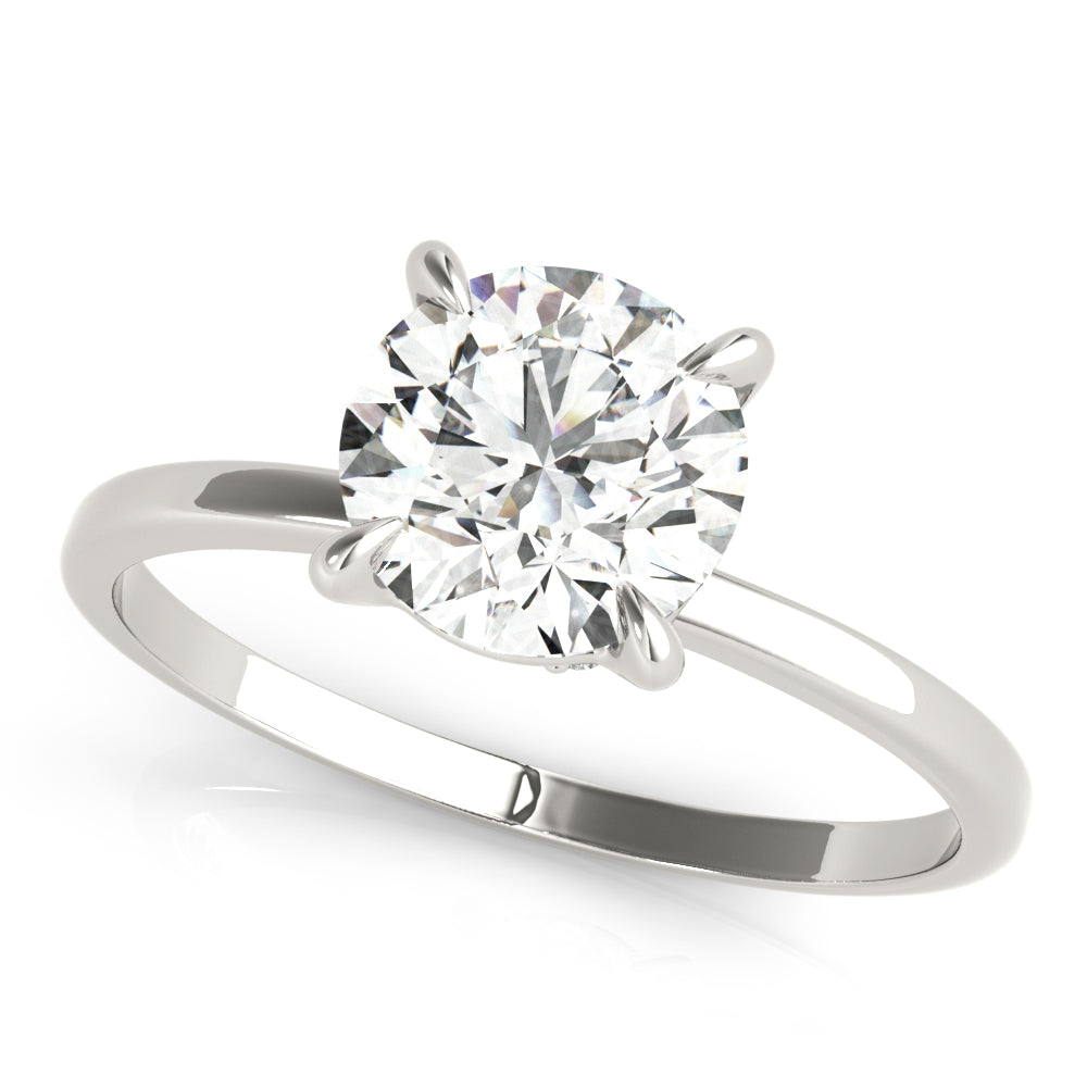 Sculpted Sidestone Round Diamond Engagement Ring in 10K/14K gold and platinum with certified lab-grown or natural diamonds