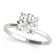 Sculpted Sidestone Round Diamond Engagement Ring in 10K/14K gold and platinum with certified lab-grown or natural diamonds
