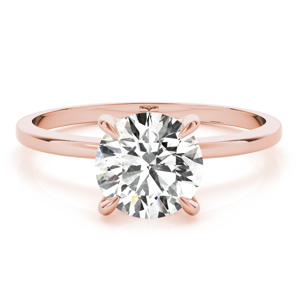 Sculpted Sidestone Round Diamond Engagement Ring in 10K/14K gold and platinum with certified lab-grown or natural diamonds