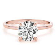 Sculpted Sidestone Round Diamond Engagement Ring in 10K/14K gold and platinum with certified lab-grown or natural diamonds